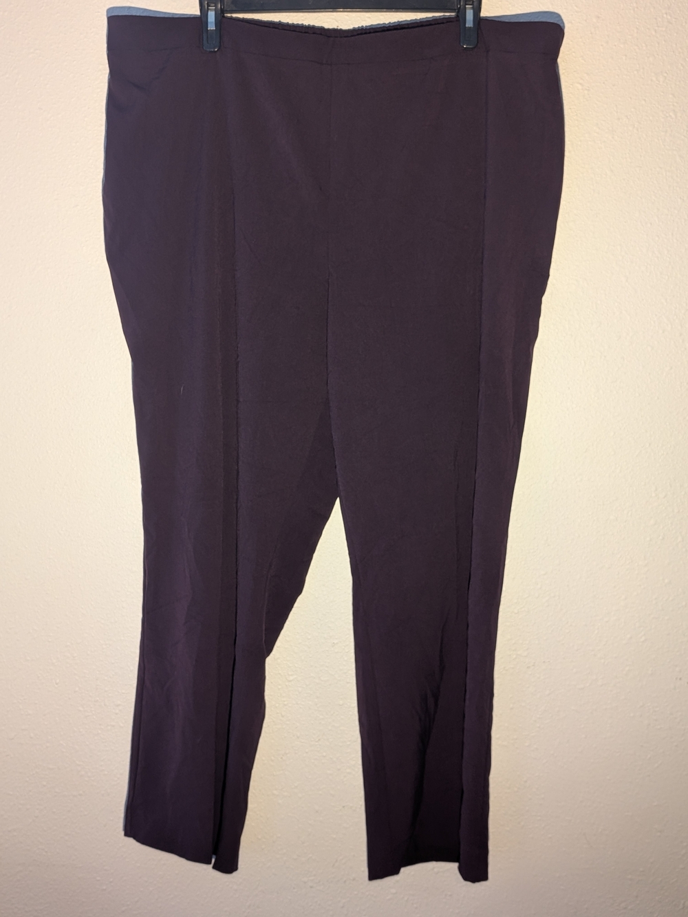 Catherines Straight-Leg Pull-On Pants - Plum 28W